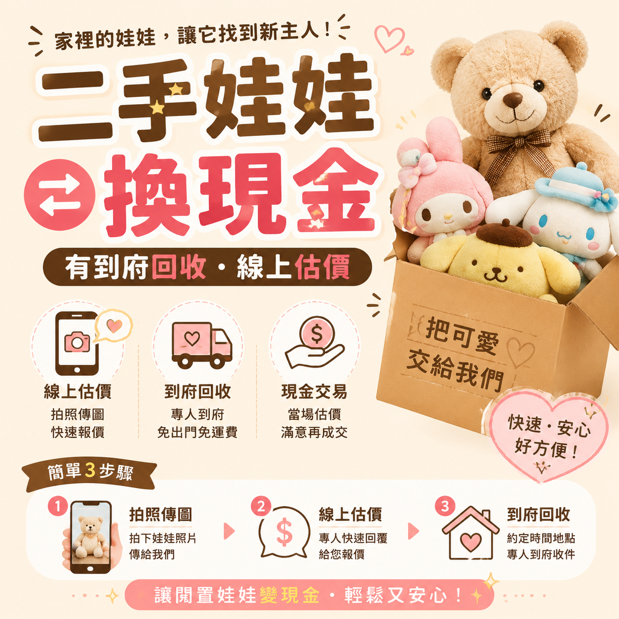 二手娃娃回收 - 各式絨毛玩偶與公仔
